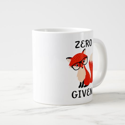 Zero Fox Given Funny Quote Coffee Mug Jumbo-Tasse (Vorderseite Rechts)