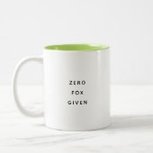 Zero Fox Given Office Humor Two-Tone Mug Zweifarbige Tasse (Links)
