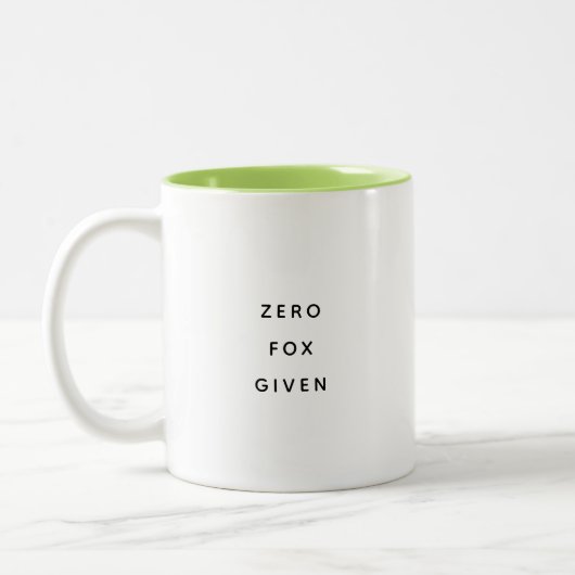 Zero Fox Given Office Humor Two-Tone Mug Zweifarbige Tasse (Links)