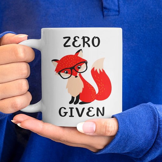 Zero Fuchs Geschenkter Lustiger Zitat Kaffeebecher Jumbo-Tasse
