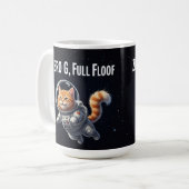 Zero G, Full Floof! Süße Weltraumkatze Kaffeetasse (Vorderseite Links)