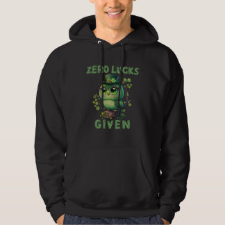 Zero Glück gegeben Süße Eule St. Patricks Day Par Hoodie