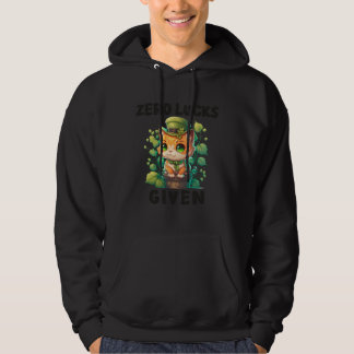 Zero Glück gegeben süße Katze St. Patricks Day Pa Hoodie
