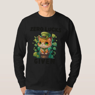 Zero Glück gegeben Süße Katze St. Patricks Day Pa T-Shirt