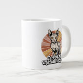 Zero Haare, maximale Liebe Sphynx Retro Jumbo-Tasse (Vorderseite Rechts)