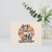 Zero Haare, maximale Liebe Sphynx Retro Postkarte (Stehend Vorderseite)