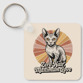 Zero Haare, maximale Liebe Sphynx Retro Schlüsselanhänger