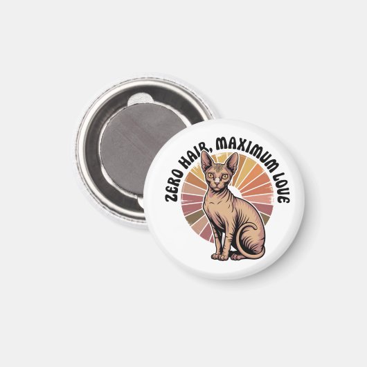 Zero Hair Maximum Love Sphynx Art Magnet (Vorderseite/Rückseite)