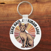 Zero Hair Maximum Love Sphynx Art Schlüsselanhänger (Rückseite)