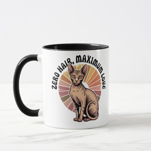 Zero Hair Maximum Love Sphynx Art Tasse (Links)