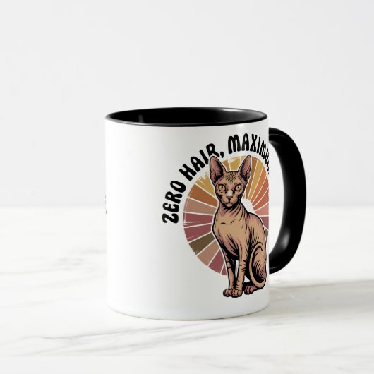 Zero Hair Maximum Love Sphynx Art Tasse (VorderseiteRechts)