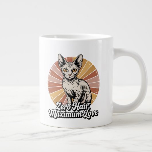 Zero Hair Maximum Love Sphynx Retro Jumbo-Tasse (Rechts)