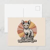 Zero Hair Maximum Love Sphynx Retro Postkarte (Vorne/Hinten)