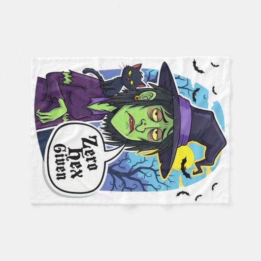 Zero Hex übergab lustiges Hexenkloster-T-Shirt Fleecedecke (Vorderseite (Horizontal))