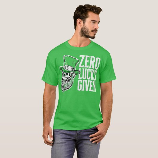 Zero Lucks gegeben Funny St Patricks Day Skull T-Shirt (Vorne ganz)
