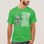 Zero Lucks gegeben Funny St Patricks Day Skull T-Shirt (Vorderseite)