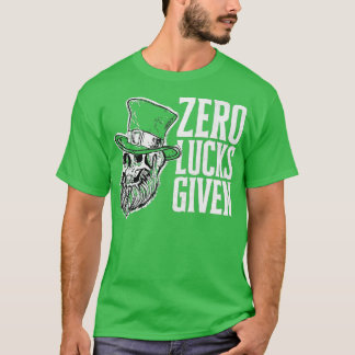 Zero Lucks gegeben Funny St Patricks Day Skull T-Shirt
