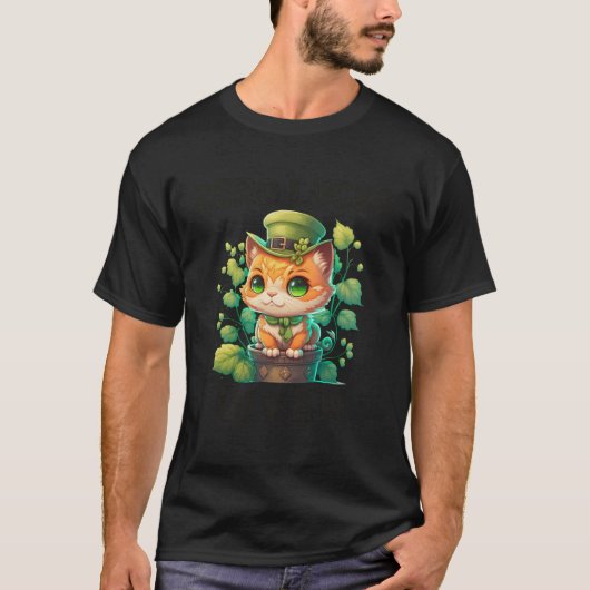 Zero Lucks Given  Cute Cat St Patricks Day Party W T-Shirt (Vorderseite)