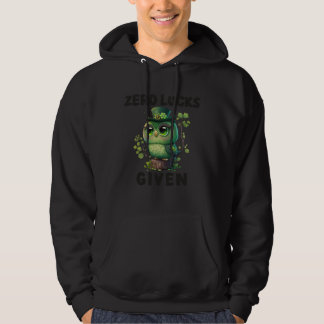 Zero Lucks Given Cute Owl St Patricks Day Party W Hoodie
