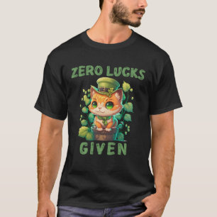 Zero Lucks Niedlich Cat St Patricks Day Party W T-Shirt