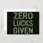 Zero Lucks verabreicht St Paddy's Day Unglaublich  Dankeskarte (Vorne/Hinten)