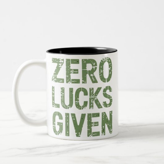 Zero Lucks verabreicht St Paddy's Day Unglaublich Zweifarbige Tasse (Links)