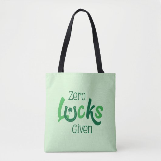Zero Lucks zum Funny St Patricks Day Tasche (Vorderseite)