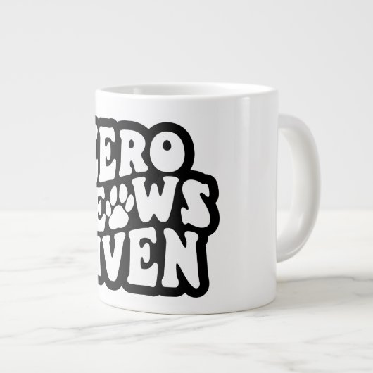 Zero Meows angesichts der lustigen Cat Quotes-Tass Jumbo-Tasse (Vorderseite Rechts)