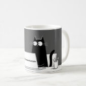 Zero Meowtivation Cat – Funny Lazy Work Cartoon Kaffeetasse (VorderseiteRechts)
