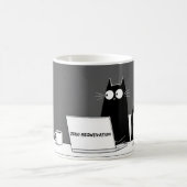 Zero Meowtivation Cat – Funny Lazy Work Cartoon Kaffeetasse (Mittel)