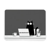 Zero Meowtivation Cat – Funny Lazy Work Cartoon Magnet (Horizontal)