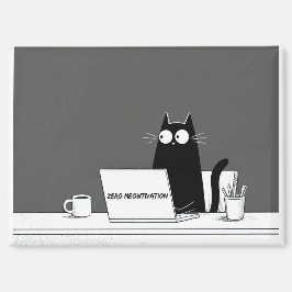 Zero Meowtivation Cat – Funny Lazy Work Cartoon Magnet