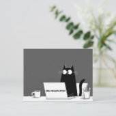 Zero Meowtivation Cat – Funny Lazy Work Cartoon Postkarte (Stehend Vorderseite)