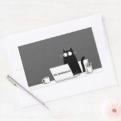 Zero Meowtivation Cat – Funny Lazy Work Cartoon Rechteckiger Aufkleber (Umschlag)