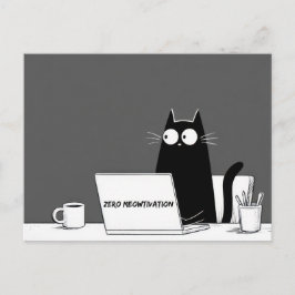 Zero Meowtivation Katze – Lustiger Fauler Arbeits- Feiertagspostkarte