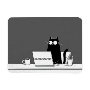 Zero Meowtivation Katze – Lustiger Fauler Arbeits- Magnet