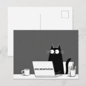 Zero Meowtivation Katze – Lustiger Fauler Arbeits- Postkarte (Vorne/Hinten)