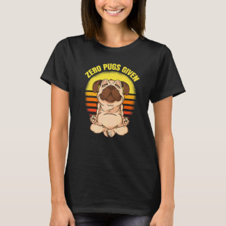 Zero Möpse gegeben Hund, der Yoga Vintage Namaste  T-Shirt