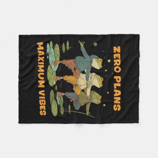 Zero plant Maximum Vibes Funny Frog Hoodie Chill V Fleecedecke (Vorderseite (Horizontal))
