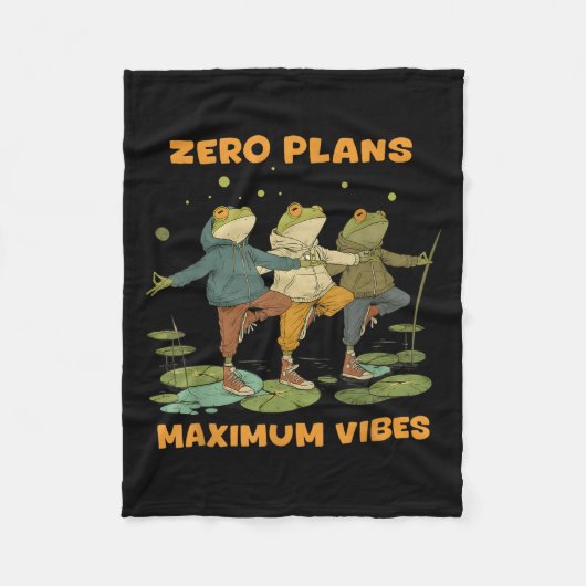 Zero plant Maximum Vibes Funny Frog Hoodie Chill V Fleecedecke (Vorderseite)