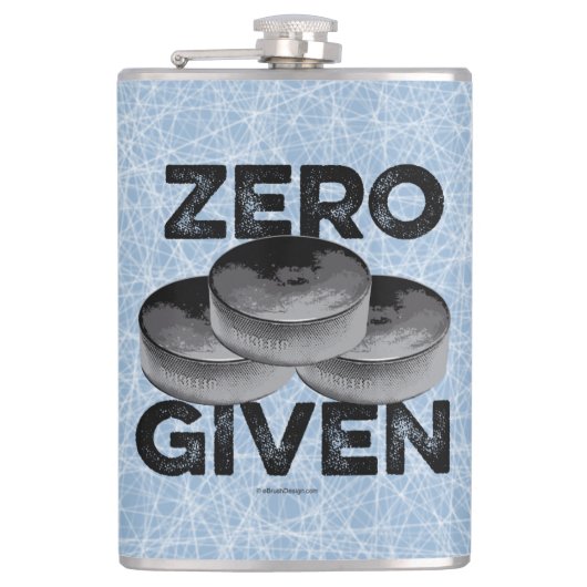 Zero Pucks Given (Hockey) Flask Flachmann (Vorderseite)