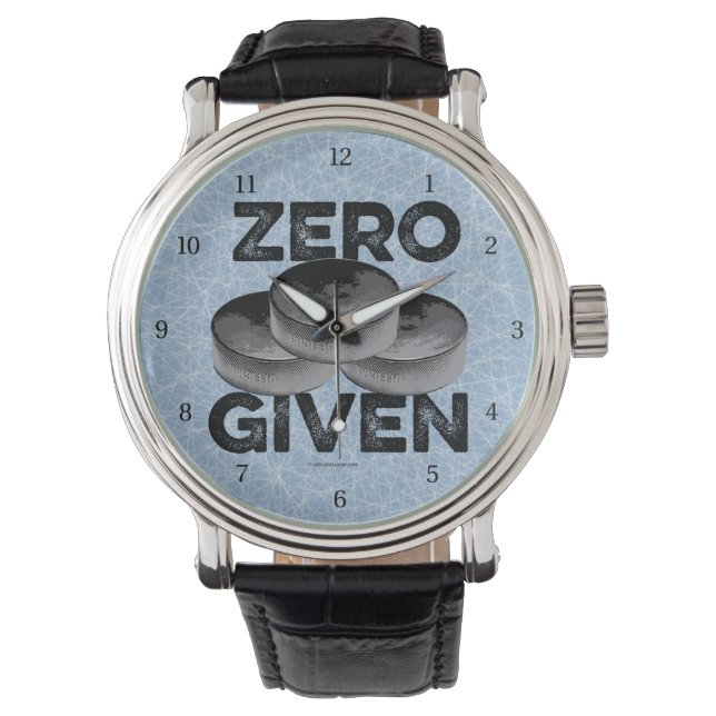 Zero Pucks Given (Hockey) Uhr (Vorderseite)