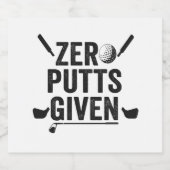 Zero Putts mit dem Funny Golf Sport Golfing Vater Bierflaschenetikett (Einzelnes Label)