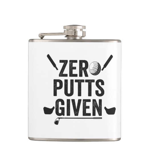 Zero Putts mit dem Funny Golf Sport Golfing Vater Flachmann (Vorderseite)
