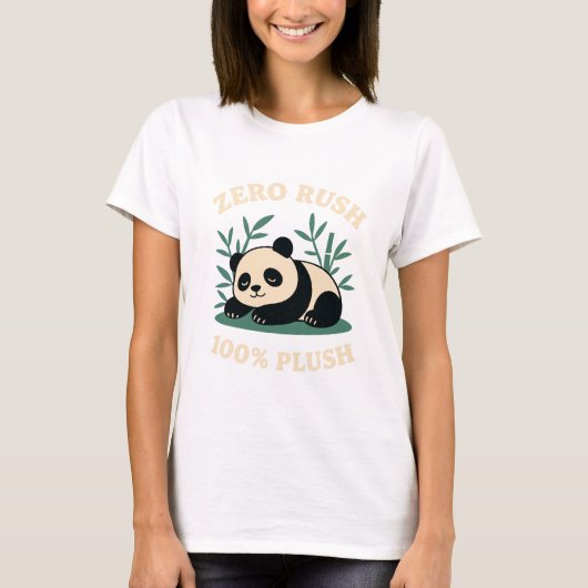 Zero Rush – 100% Plush Lazy Panda T-Shirt (Vorderseite)
