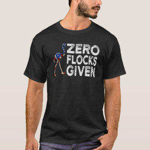 Zero Schwärme gegeben USA-Flagge Rosa Flamingo T-Shirt