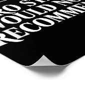 Zero Stars Would Not Recommend Humor Funny Sarcast Poster (Ecke)