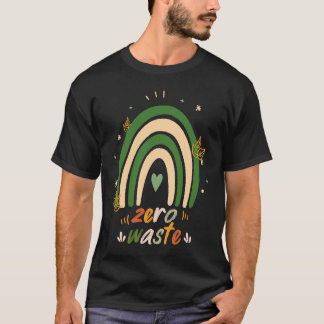 Zero Waste Boho Rainbow Recycle Rett Earth Day Tee