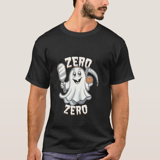 Zero Zero Gespenstischer Spaß Pickleball-Liebhaber T-Shirt (Vorderseite)
