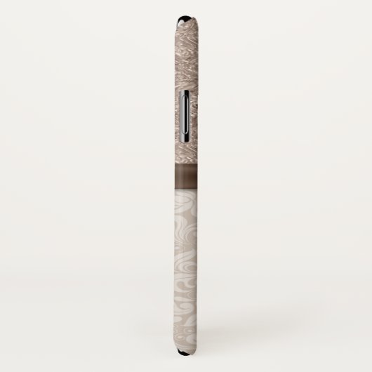 Zerquetschte Champagne-Edelsteine, beige Damast Case-Mate iPhone Hülle (Hinten/Rechts)